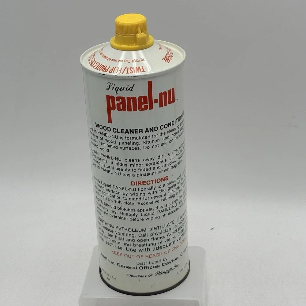 Vtg Liquid Panel Nu Wood Cleaner Conditioner Retro 1960s Movie Prop Display